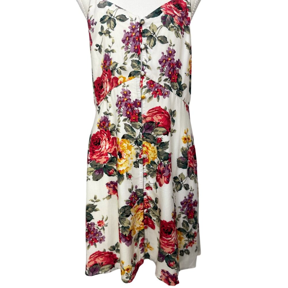 Abercrombie Floral Sundress Peony Boho Poetcore Bloomcore Pockets Medium Dress - Picture 15 of 16